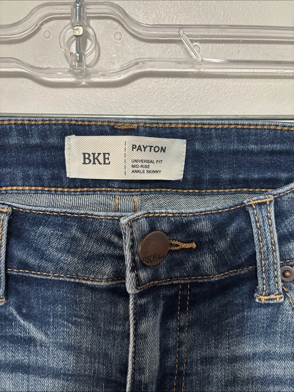 BKE Payton Mid Rise Ankle Skinny Jeans Distressed Medium Wash Size 27 x 25